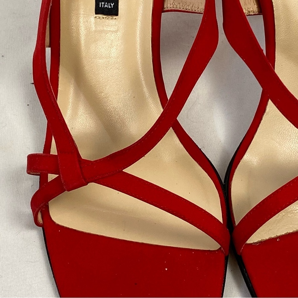 Adrienne Vittadini Gaia Arianna Red Heeled Slingback Size 10 Medium Leather Sole - Picture 10 of 16